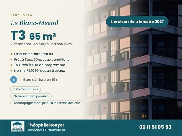 Appartement 3 pièces 65 m²
