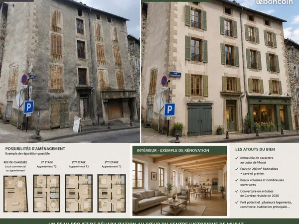 Immeuble à rénover - env. 280 m² - Murat centre - Fort potentiel
