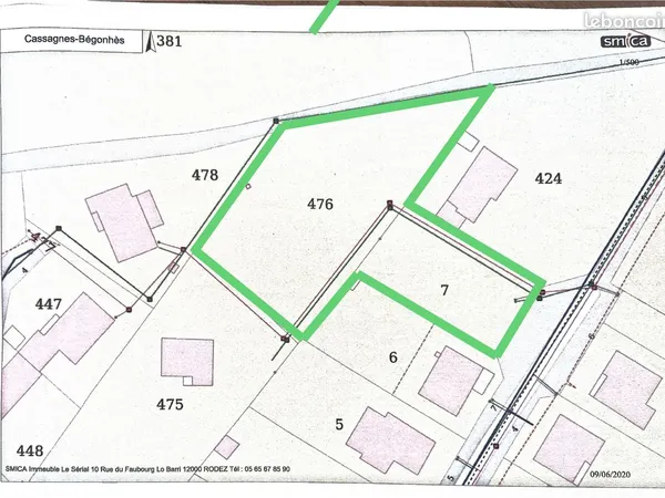 Terrain 2220 m² Cassagnes-Bégonhès