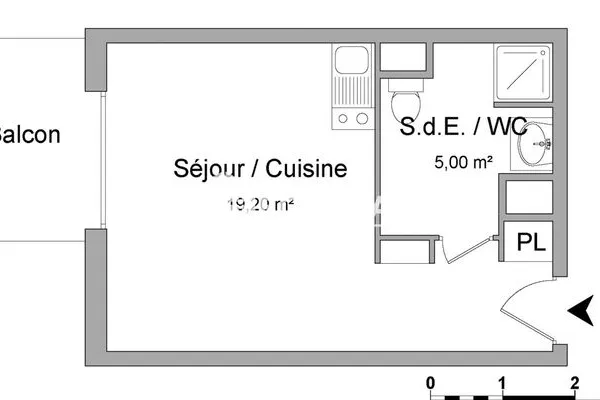 Appartement 1 pièce 24 m²