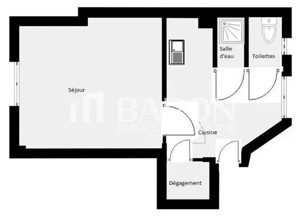 Vends studio - 23 m² - 1 pièce - Paris 17ème