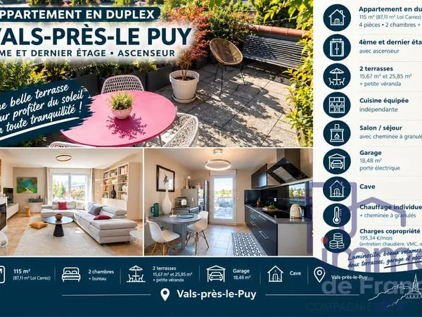 Belle appartement au dernier étage avec terrasses
