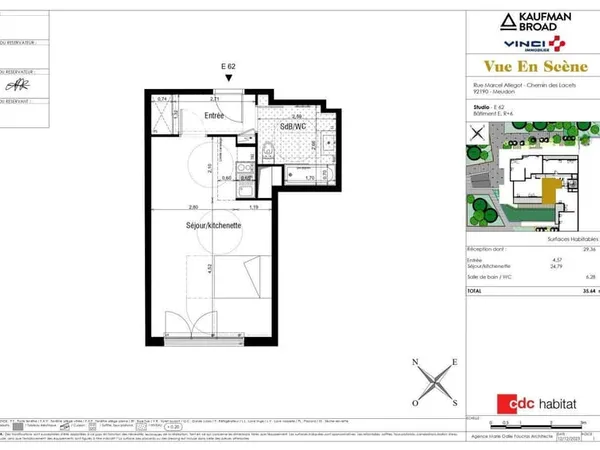 Appartement 1 pièce 36 m²