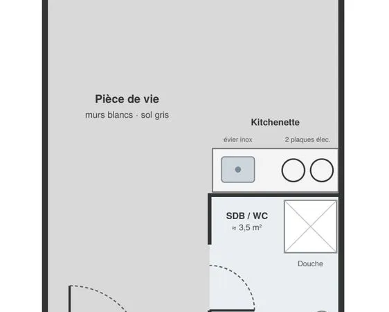 Studio loué 400 /mois - garantie Visale - Marseille 14e - idéal investisseur