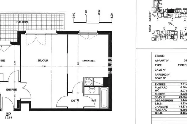 Appartement 2 pièces 52 m²