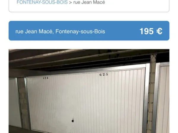 Garage doublé Fontenay sous bois