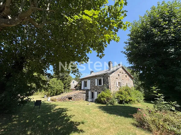 EXCLUSIVITE !ARAULES ! Belle bâtisse en pierres d'environ 130 m2 avec garage et dépendances et terra