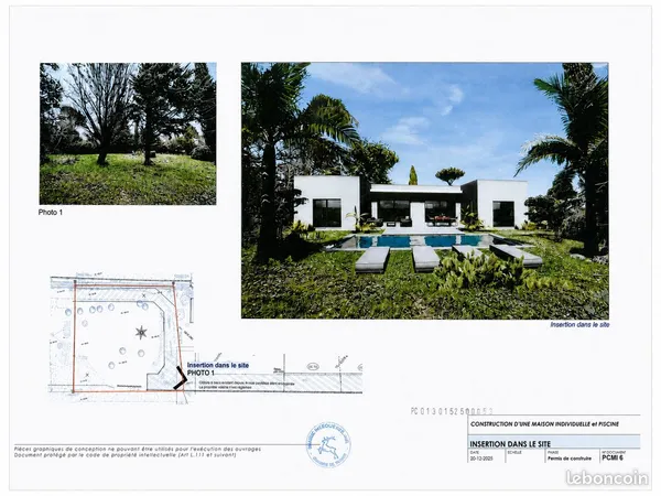 Terrain constructible 1 070 m² avec permis purgé - Bouc-Bel-Air