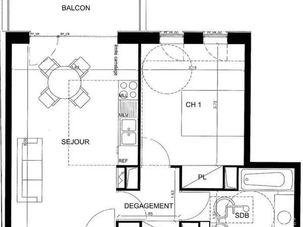 Appartement 2 pièces 44 m²