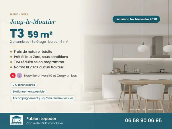 Appartement 3 pièces 59 m²