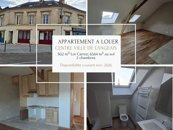 Location appartement T3 ~50,2m² à Langeais
