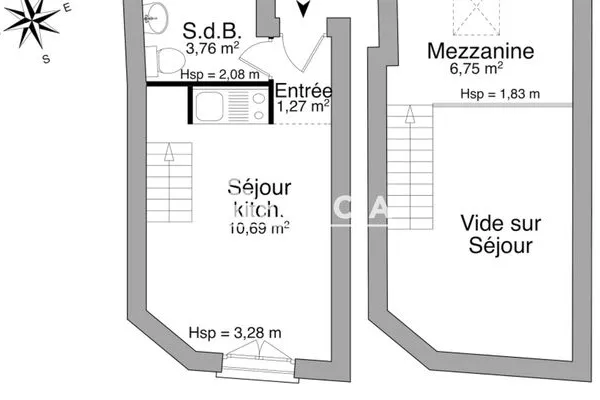 Appartement 1 pièce 22 m²