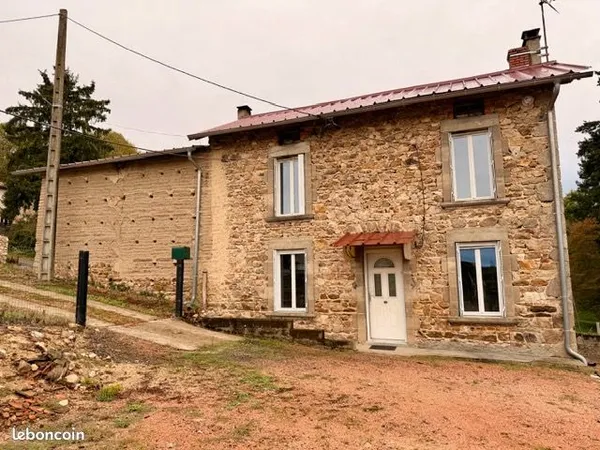 Maison en pierres 3 pièces avec grand terrain, garage et grange
