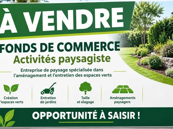 fonds de commerce et matériels, activité paysagiste