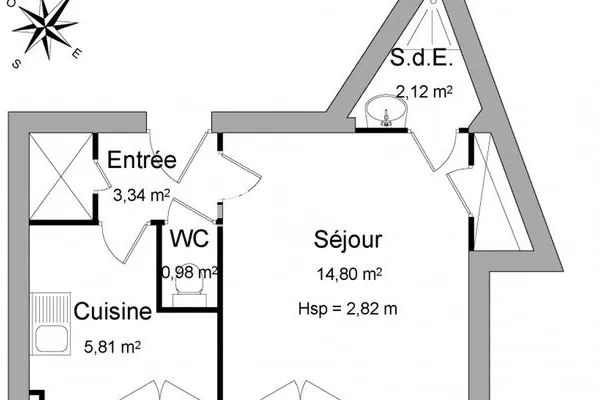 Appartement 1 pièce 27 m²