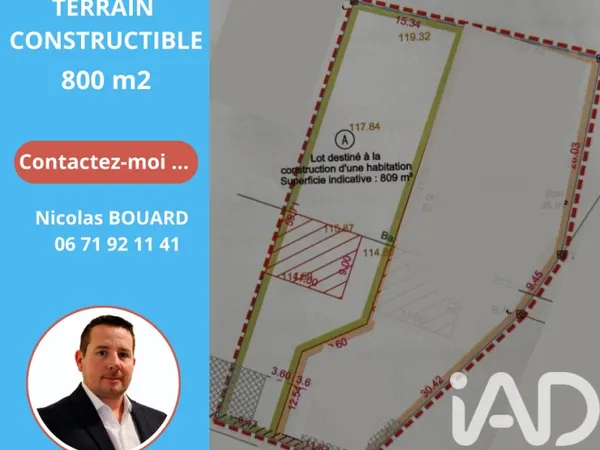 Terrain 809 m²