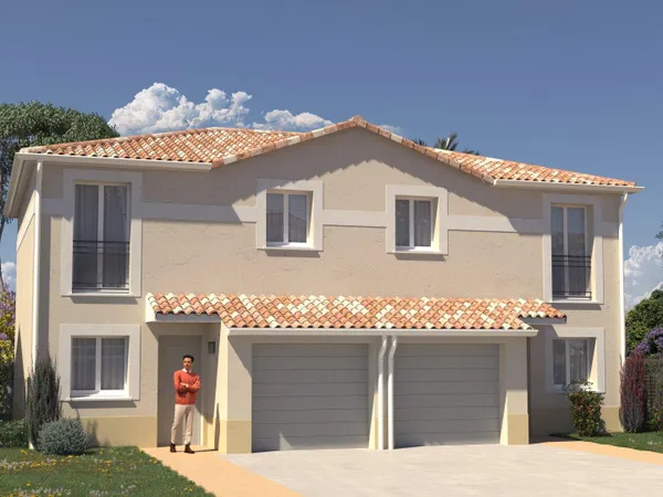 Maison neuve 80 m2 avec 3 chambres, jardin et garage