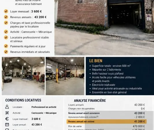 Batiment 1 pièce 600 m²