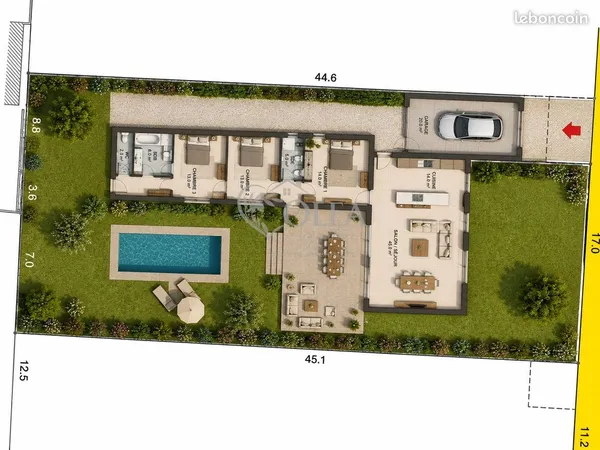 Terrain 816 m² Saint-Quentin-la-Poterie