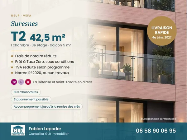 Appartement 2 pièces 43 m²