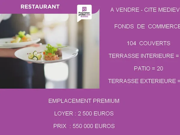 11000 CARCASSONNE - RESTAURANT 100 COUVERTS, TERRASSE