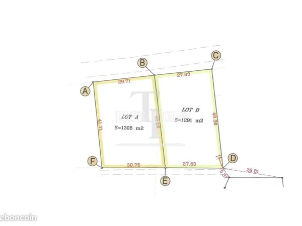 Terrain 1308 m² Antonne-et-Trigonant
