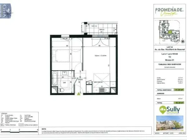 Appartement 2 pièces 41 m²