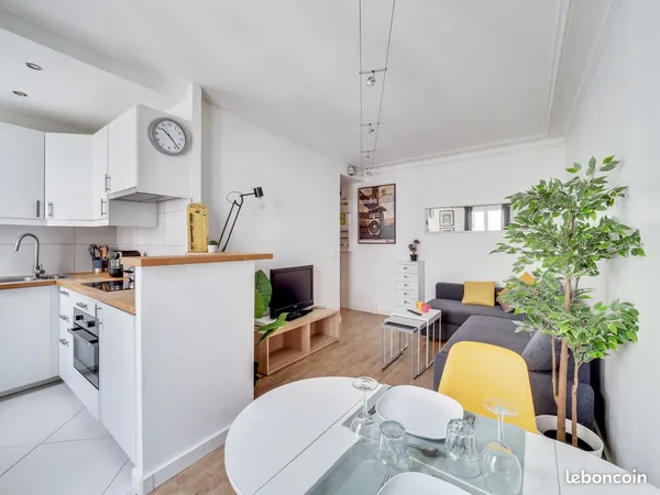 T2 Meublé 37m2 proche Canal St Martin bien équipé loué avec une cave + petite pièce de stockage sur 