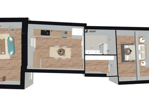 Carcassonne centre : appartement T2 de 80 m² à rénover avec pièce de vie de 36 m²
