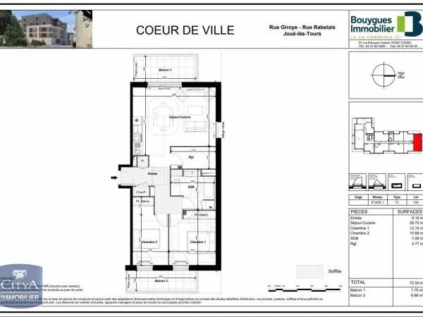 Appartement 3 pièces 71 m²