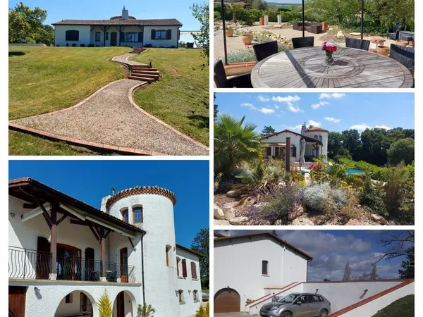 Villa avec Vue Pyrénées à 180° & Gîte Indépendant - Gascogne