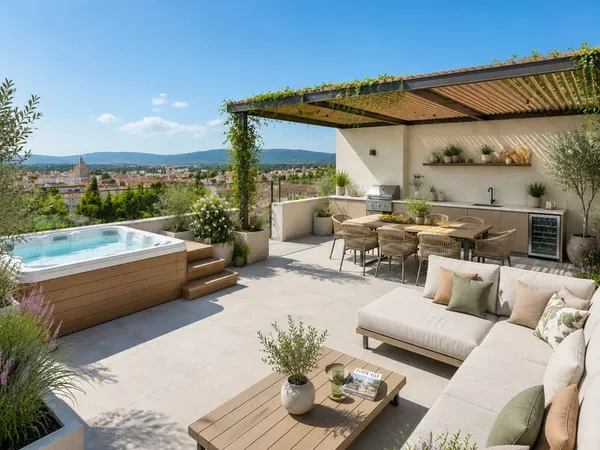 Maison d'exception T6 avec jardin et rooftop, à proximité immédiate du centre-ville d'Aix-en-Provenc