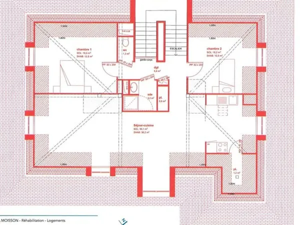 Appartement 3 pièces 75 m²