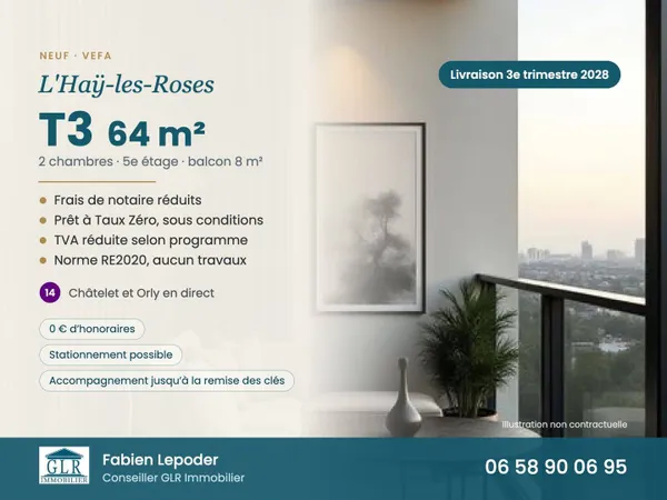 Appartement 3 pièces 64 m²