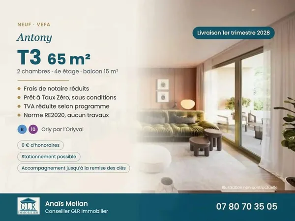 Appartement 3 pièces 65 m²