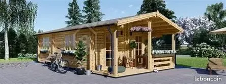 MAISON BOIS HABITABLE RE2020 NEUVE - MODÈLE ARGO - 44 m² AVEC TERRASSE