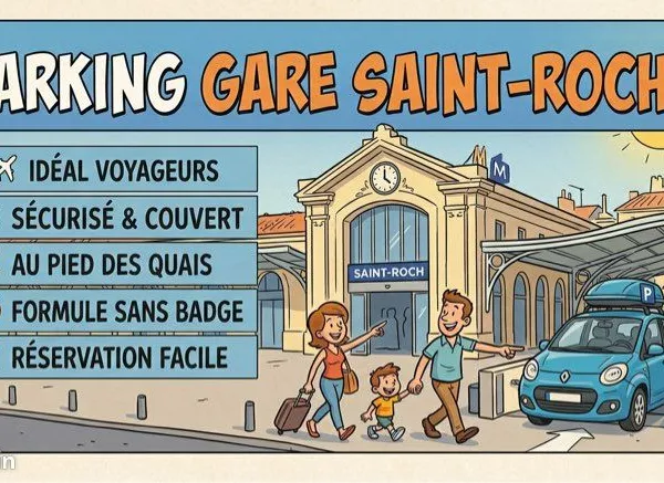 Location Parking Sécurisé GARE SAINT-ROCH (Formule Accueil/Voyageurs)