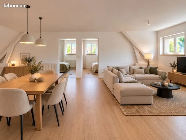 Grand T3 neuf meublé 79 m², traversant et lumineux