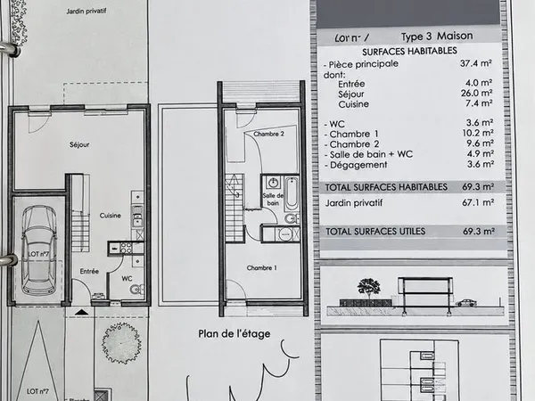 Maison de 70 m² avec jardin, terrasse bois et piscine, garage et parking, hauts de Malbosc, à deux p