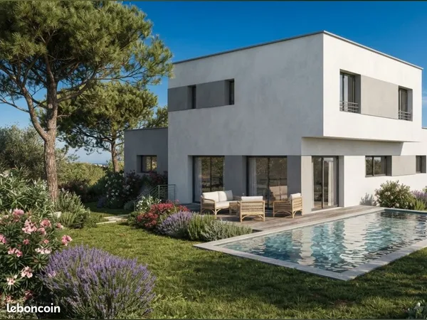 Villa contemporaine 120 m² avec Jardin 663 m² Sud — 300m des plages (Fontsainte - Permis purgé)