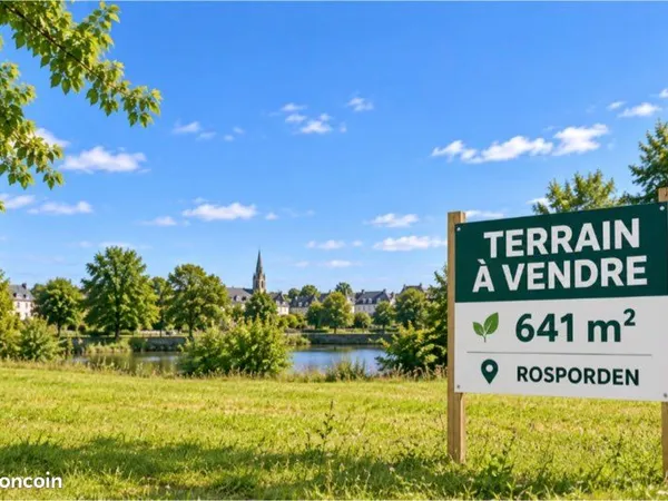 Terrain constructible 641 m² - Plein centre de Rosporden
