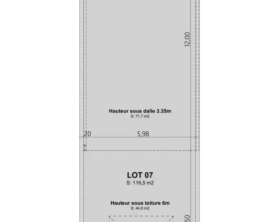 Cellule d'activité 113,40m2 (+ 69,60m2)