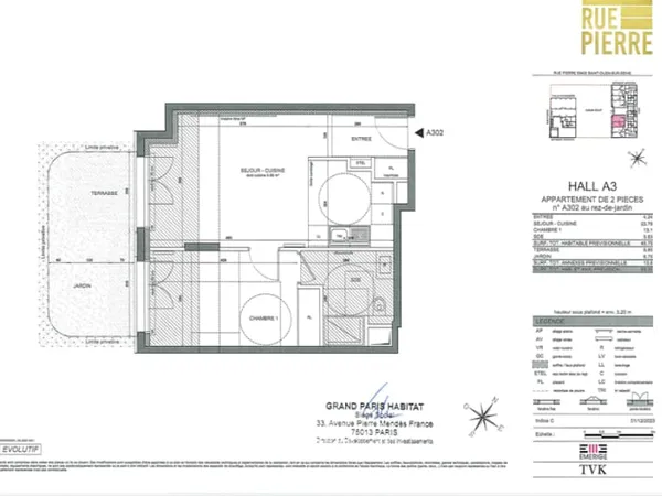 Appartement 2 pièces 46 m²