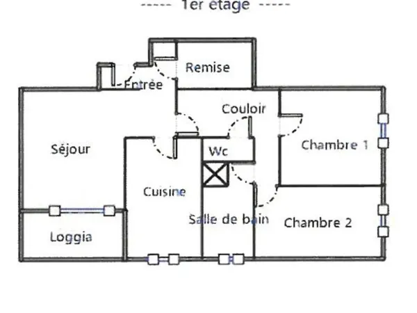 Apparemment 3 pièces 63 M2