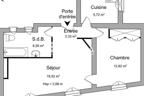 Appartement 2 pièces 47 m²