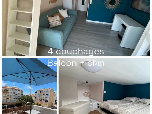 Appartement climatisé 4 couchages avec balcon