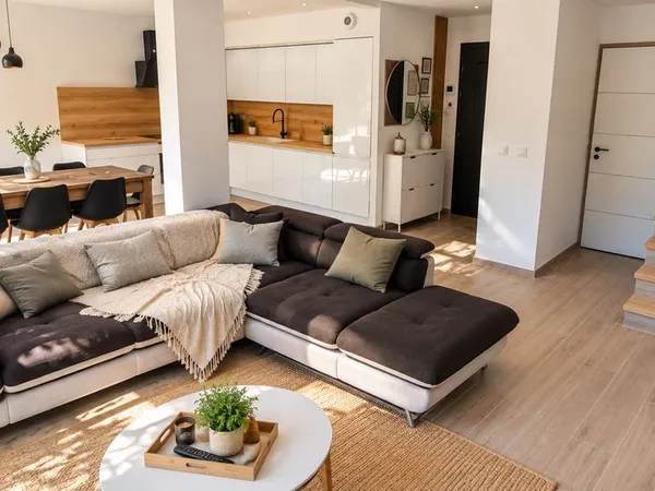 Maison mitoyenne avec garage + terrasse + jardin