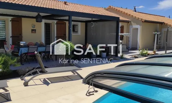 PISCINE CHAUFEE ET ABRI - PERGOLA RIDEAUX ELECTRIQUES
