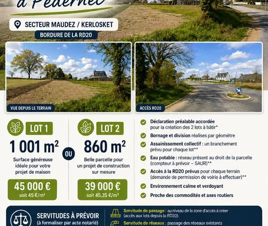 À vendre terrain constructible