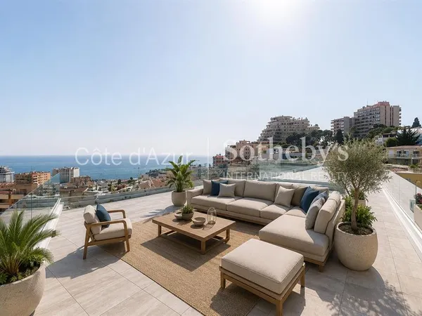 Beausoleil appartement 4 pièces 134 m² dernier étage toit terras